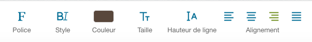 logiciel en ligne : option de texte